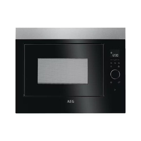 aeg touch opening door integrated microwave in stainless steel