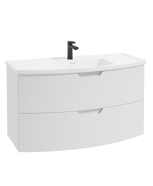 wall hung vanity unit with 2 drawers