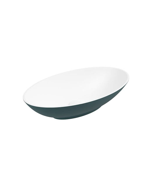 Sonas Skål Oval Wash Basin 600X350 White - Ocean Blue And Waste | UF0430