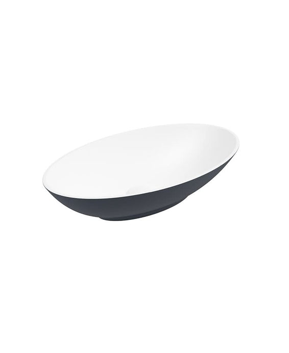 Sonas Skål Oval Wash Basin 600X350 White - Night Sky Blue And Waste | UF0431