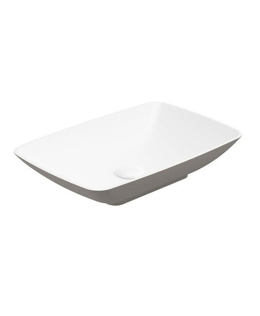 Sonas Skål Rectangle Wash Basin 600X400 White - Khaki And Waste | UF0435