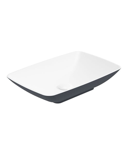 Sonas Skål Rectangle Wash Basin 600X400 White - Night Sky Blue And Waste | UF0437