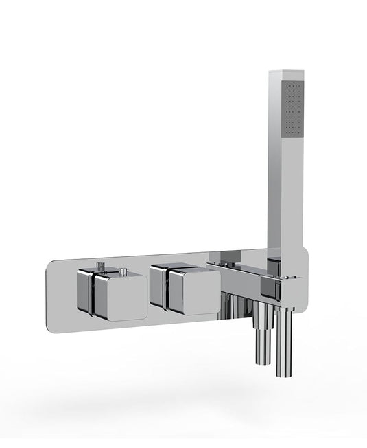 horizontal dual control concealed thermostatic shower valve