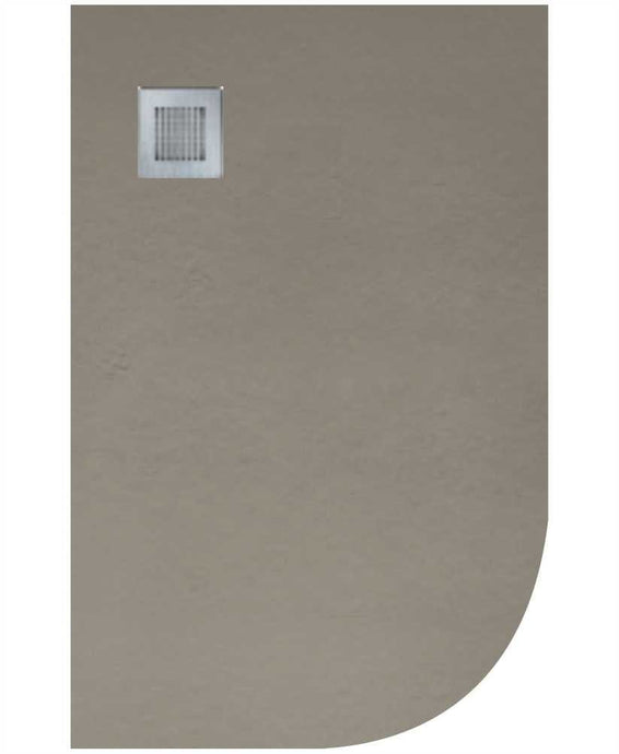 sonas slate taupe offset quadrant shower tray and waste