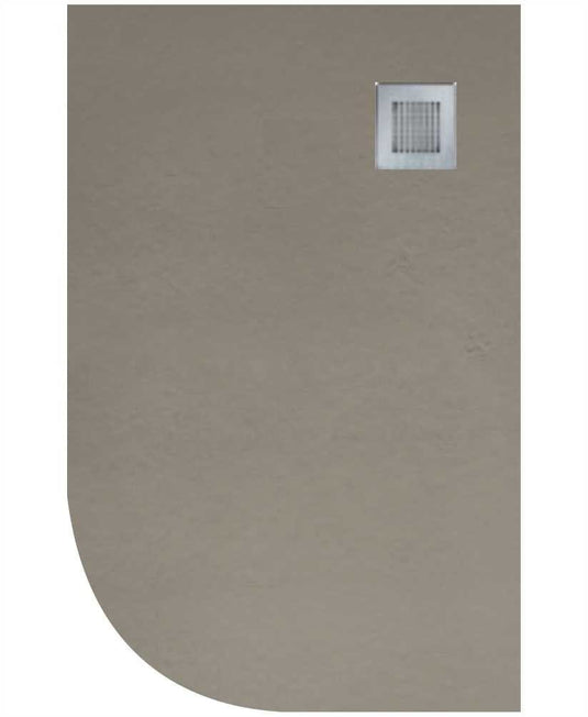 sonas slate taupe offset quadrant shower tray and waste