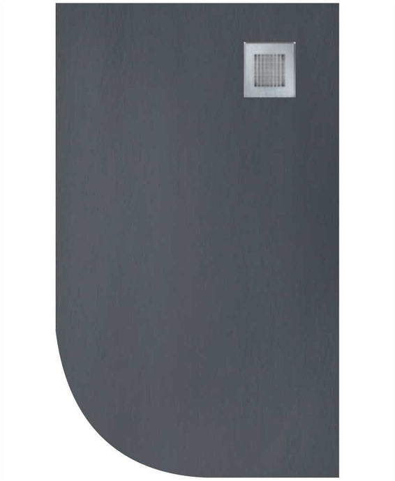 sonas slate anthracite offset quadrant shower tray and waste