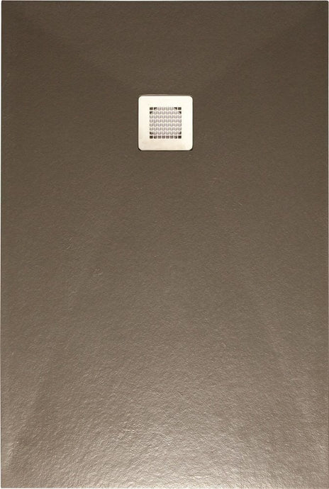 sonas slate taupe rectangular shower tray and waste