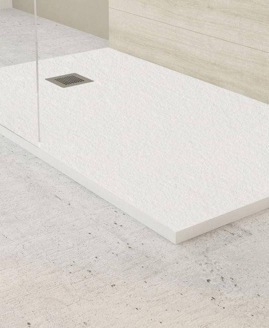 sonas slate white rectangular shower tray and waste