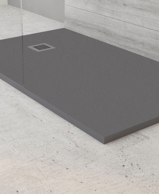 sonas slate antracite rectangular shower tray and waste