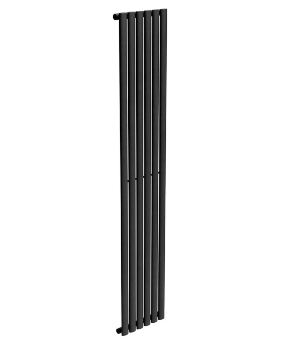 vertical single panel black radiator
