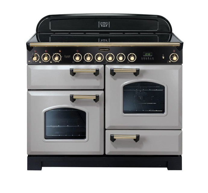 ceramic rangemaster classic deluxe 110 in royal pearl with brass trim