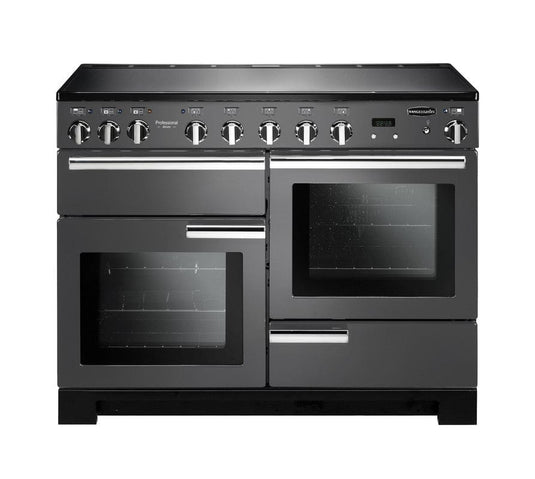 induction rangemaster professional deluxe 110 in slate with chrome trim
