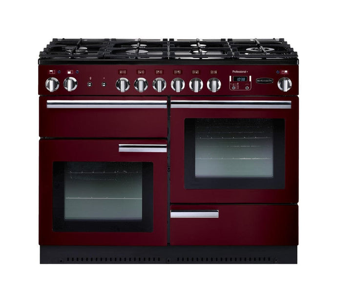 natural gas rangemaster professional plus 110 in cranberry with chrome trim