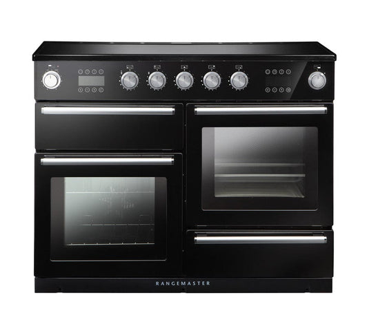 induction rangemaster nexus steam oven 110 in charcoal black with chrome trim