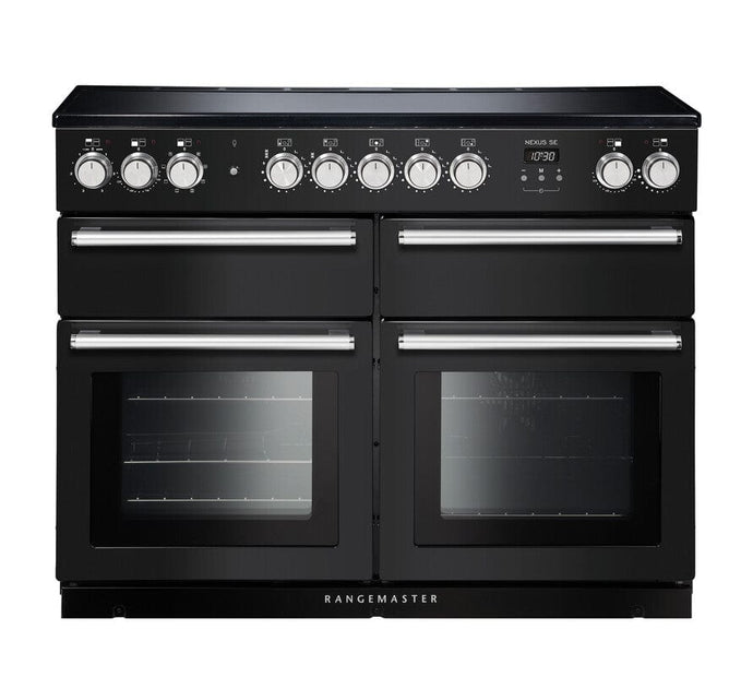 induction rangemaster nexus se 110 in charcoal black with chrome trim