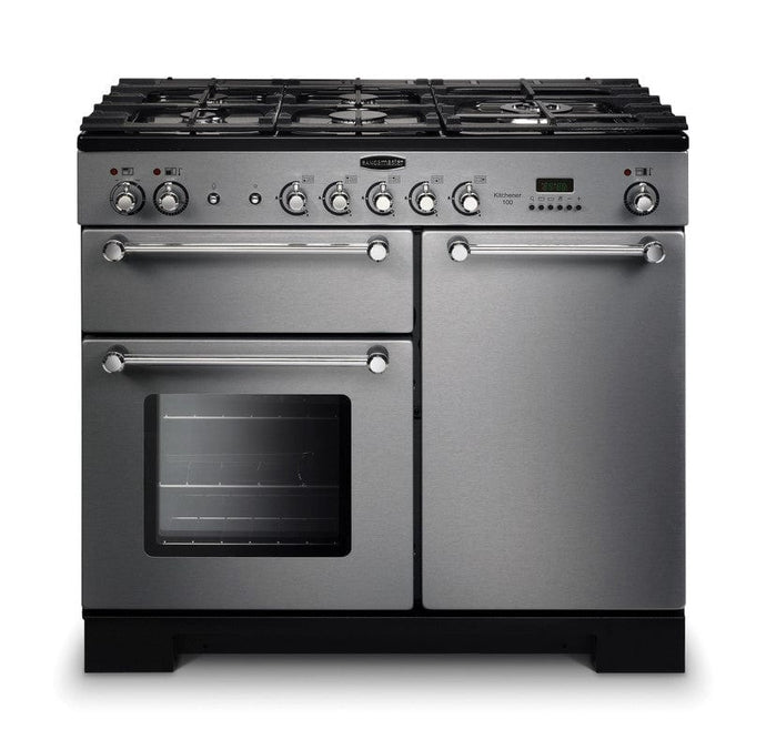 natural gas rangemaster kitchener 100 in stainless steel with chrome trim