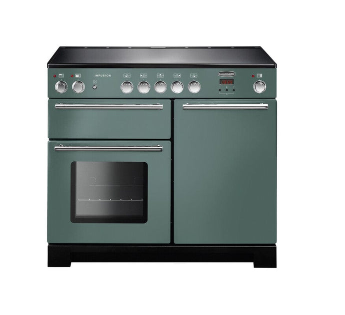 induction rangemaster infusion 100 in mineral green with chrome trim