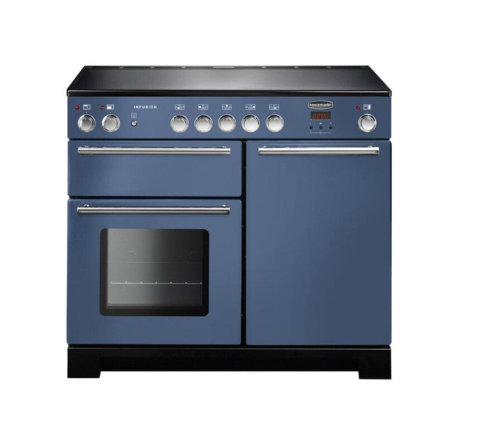 induction rangemaster infusion 100 in stone blue with chrome trim