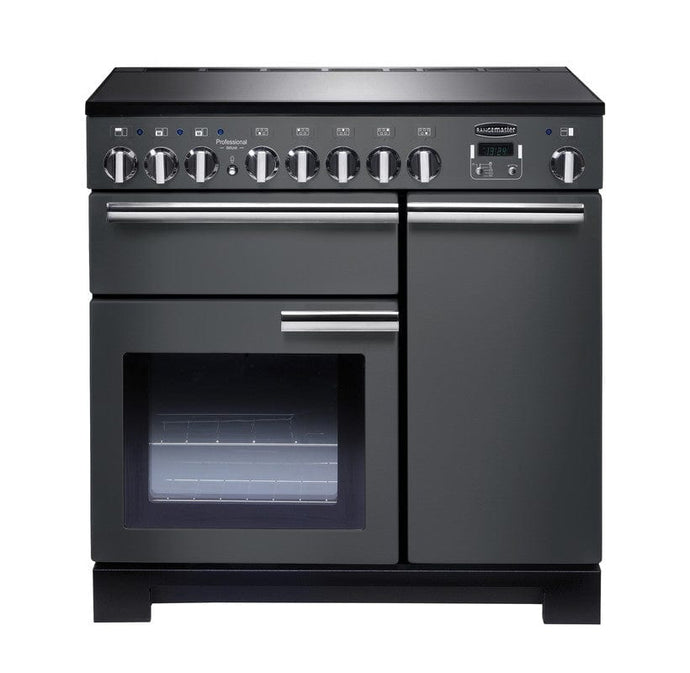induction rangemaster professional deluxe 90 in slate with chrome trim