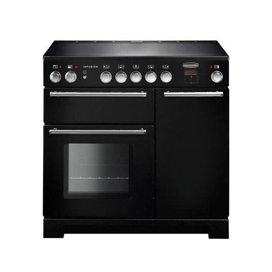 induction rangemaster infusion 90 in black with chrome trim