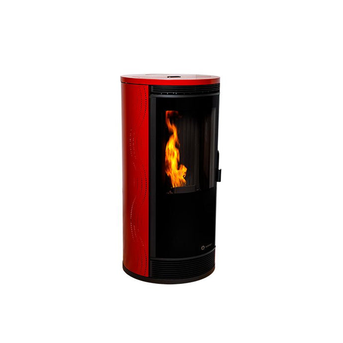 ecoforest marsella 10 wood pellet stove in red, 10kw