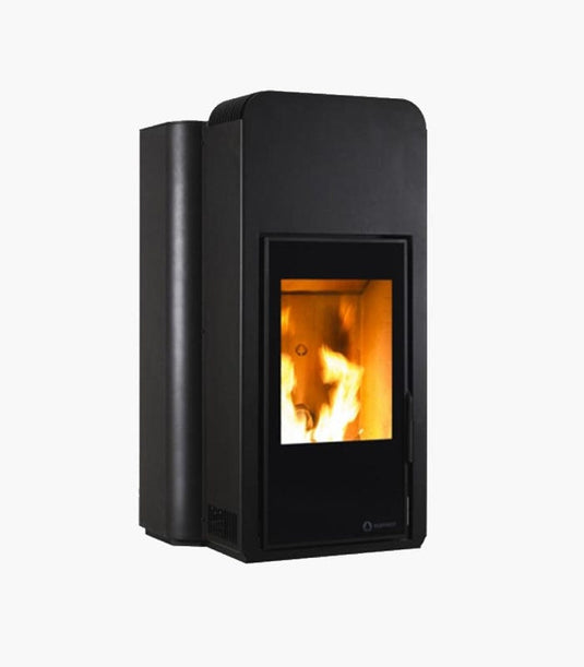 ecoforest nature 8 wood pellet stove in black, 8kw