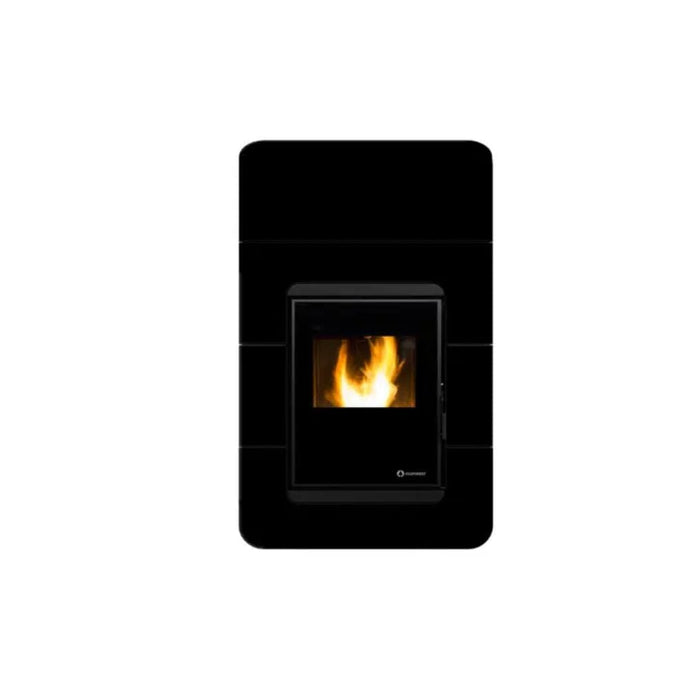 ecoforest oslo insert 30 ductable wood pellet stove in black, 30kw