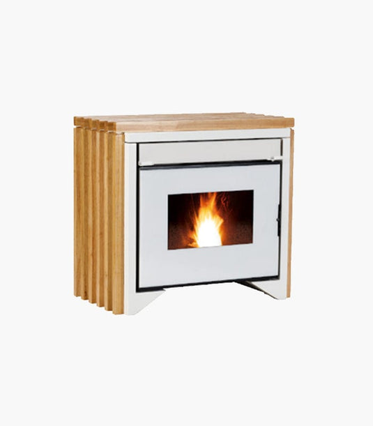 ecoforest praga 12 wood pellet stove in white, 12kw