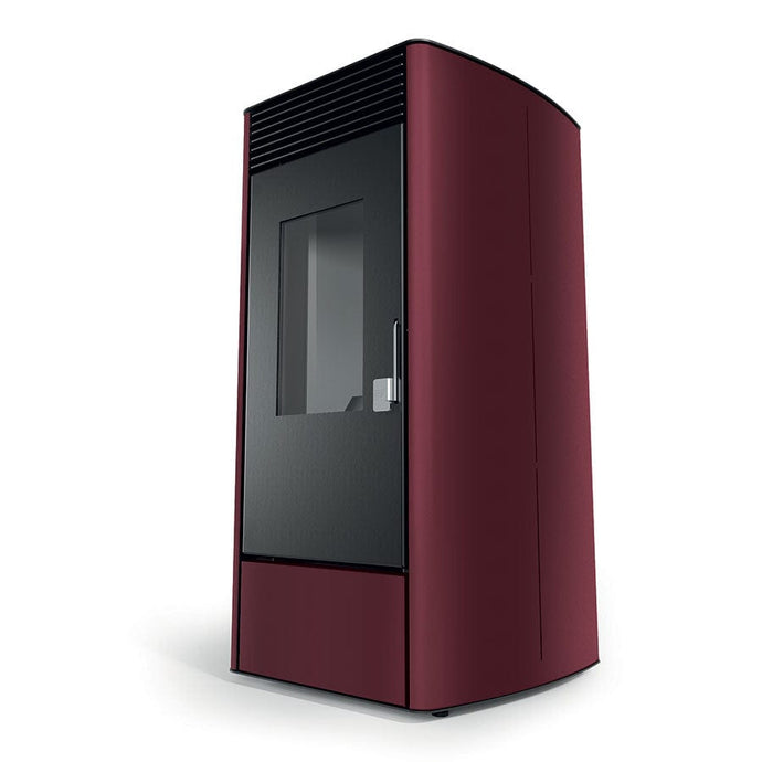 horus calore anthea 9a wood pellet stove in red, 9kw