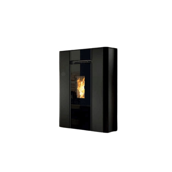 horus calore aura 9 slim wood pellet stove in black, 9kw