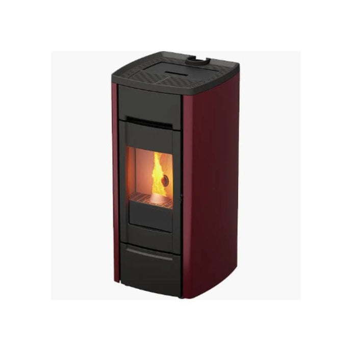kalor 98 cast iron 8 wood pellet stove in red, 8kw
