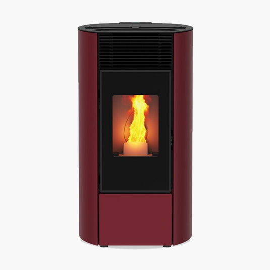 kalor 98 redonda 6 wood pellet stove in red, 6kw