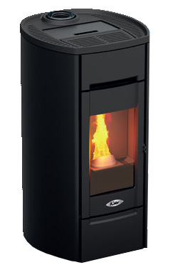 kalor 98 redonda 8 wood pellet stove in black, 8kw