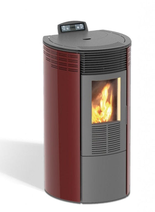 kalor redonda steel 12 wood pellet stove in red, 12kw