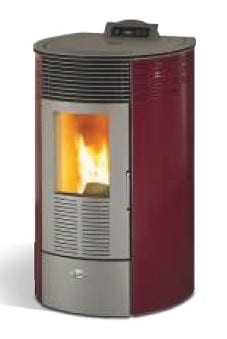 kalor redonda steel 8 wood pellet stove in red, 8kw