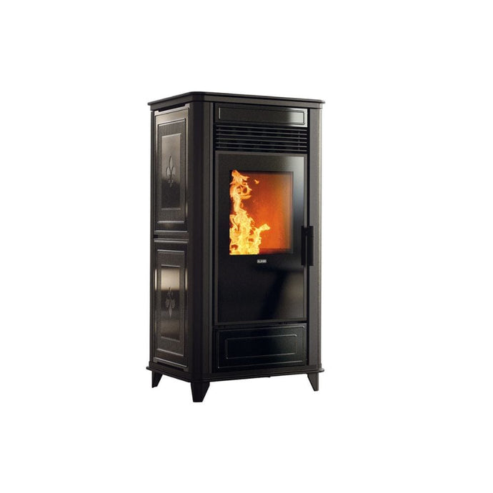 klover class 90 wood pellet stove in gloss black, 8.5kw