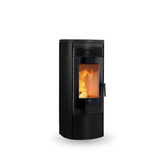klover omega plus wood pellet stove in matt black, 12.1kw