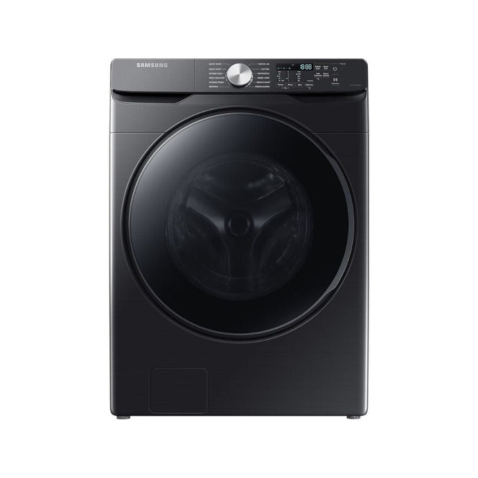 black washing machine with black door