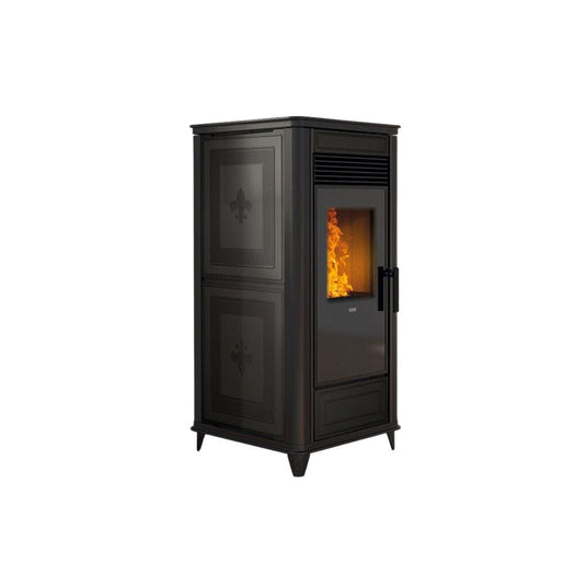 klover thermoclass wood pellet boiler in gloss black, 15.6kw