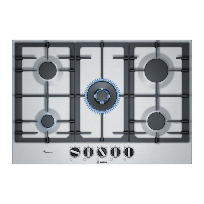 Bosch Series 6 Gas Hob | 75CM | Brushed Steel | PCQ7A5B90