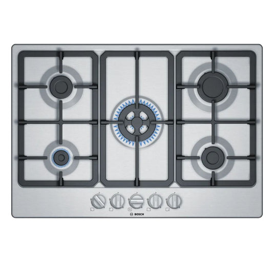 Bosch Series 4 Gas Hob | 75CM | Brushed Steel | PGQ7B5B90