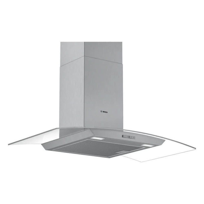 Bosch Series 2 Curved Glass Chimney Hood | 90CM | Brushed Steel | DWA94BC50B