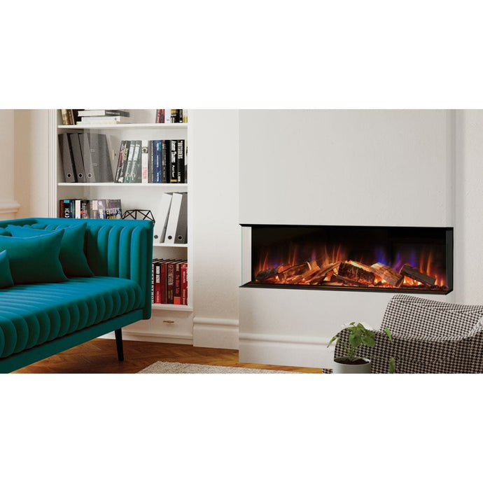evonic electra 1250 integrated electric fire with glass fronted