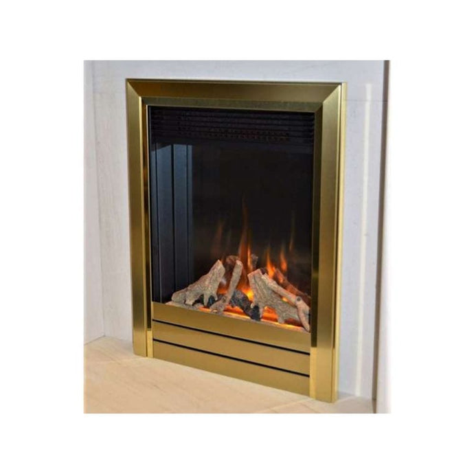 evonic colorado insert electric fire in brass, with manual control