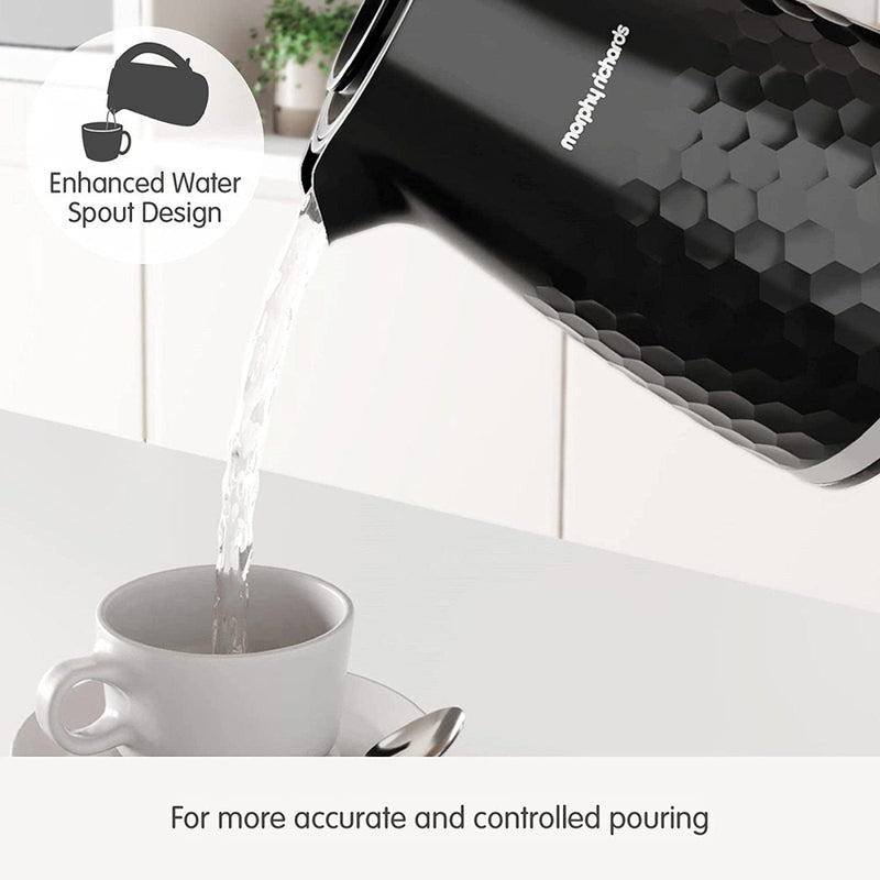 Завантажте зображення в засіб перегляду галереї, black morphy richards hive kettle with water sprout for controlled pouring
