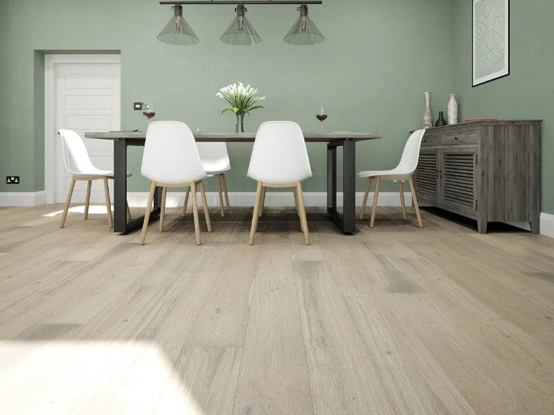 Load image into Gallery viewer, mountain shale rustic oak grey flooring displayed in a dining room
