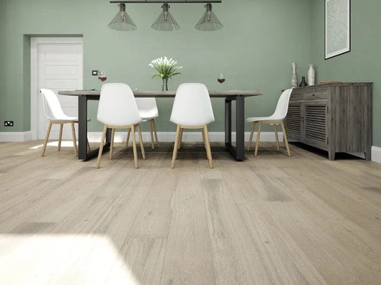 mountain shale rustic oak grey flooring displayed in a dining room