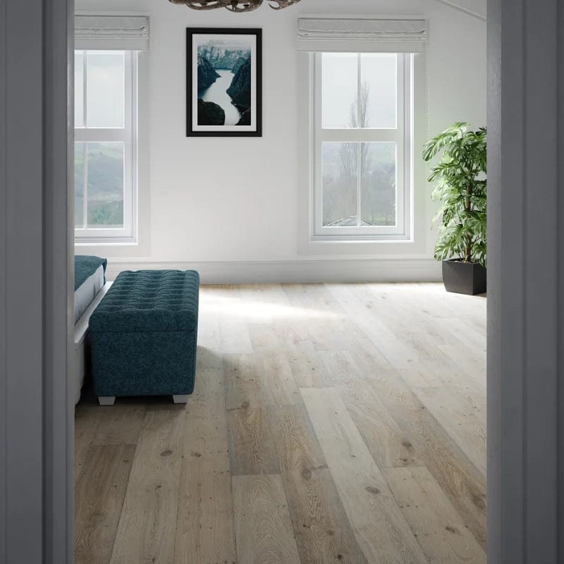 Load image into Gallery viewer, mountain river oak flooring displayed in a bedroom
