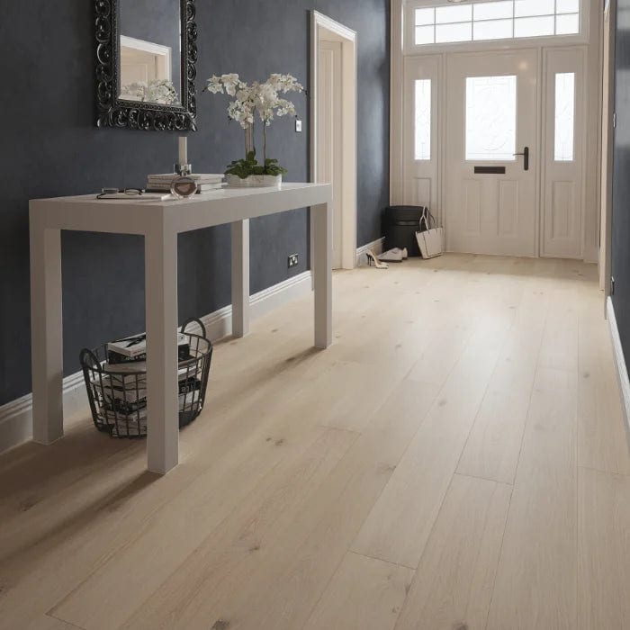 Load image into Gallery viewer, mountain chalk oak flooring on display in a hallway
