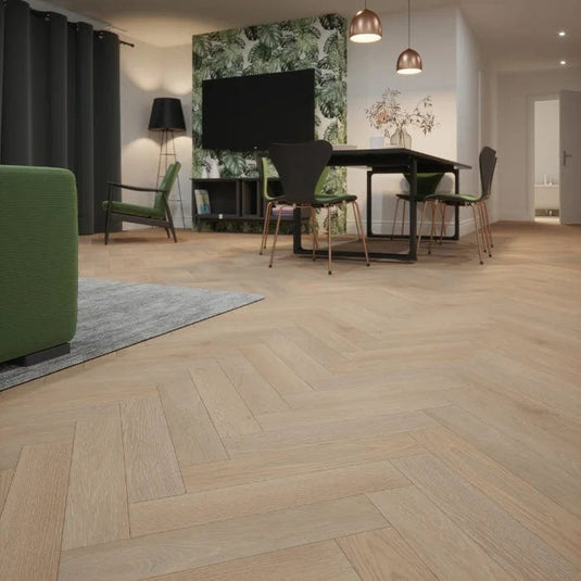 mountain shale wood block rustic oak grey flooring displayed in a living area